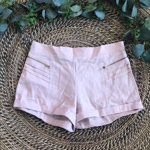 Pink linen shorts